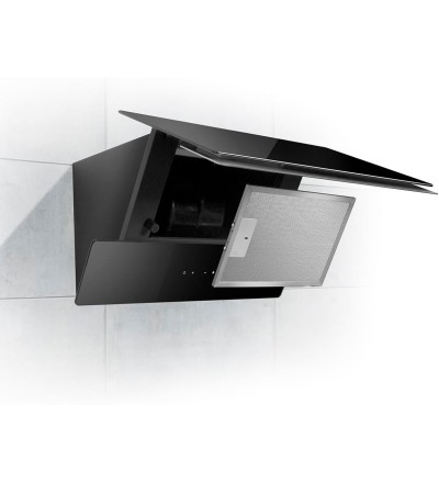 Hotte déco inclinée 90 cm SCHD2A90V Noire 594m³/h – Schneider