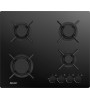 Plaque 4 gaz/verre Allumage Noire S