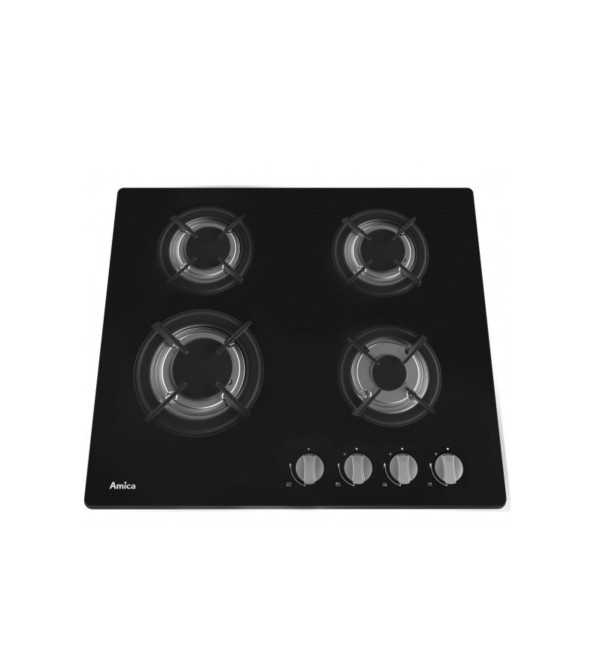 Plaque 4 gaz Verre/ Noire AMICA